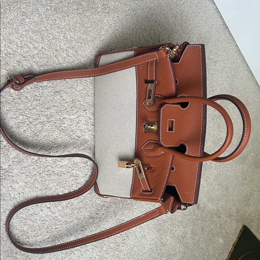 Chic Tan and Cream Women's Satchel the Walmart “Birken”